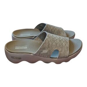 Skechers GO WALK Massage Fit Sandal Slide Womens 11 Taupe